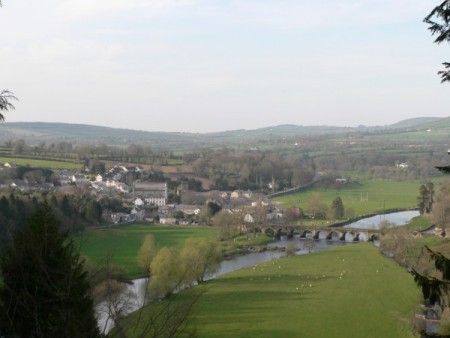 #2,Inistioge Village,Bridge & River Nore,,From Old Stone Viewing Tower,,Woodstock Woods.